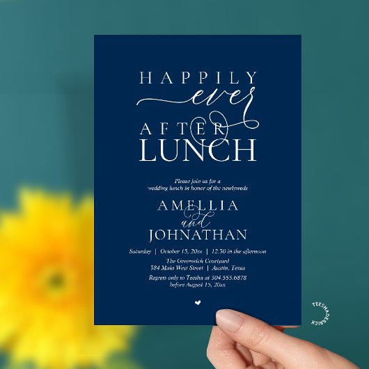 Invitation Happily Ever After Lunch Modern Wedding Elopement