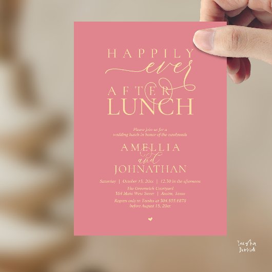 Invitation Happily Ever After Lunch Modern Wedding Elopement