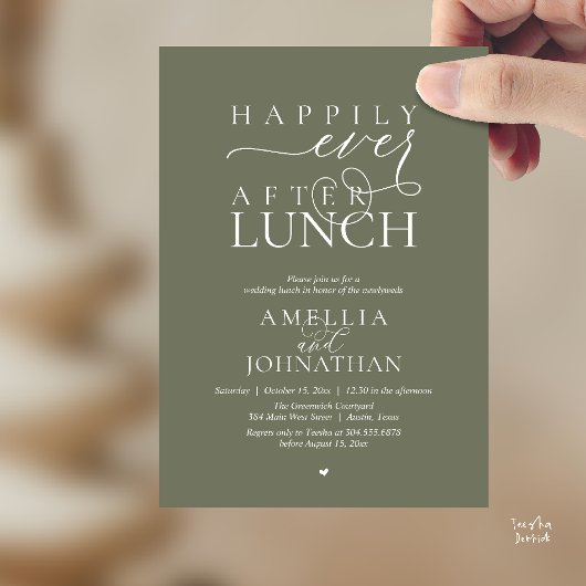 Invitation Happily Ever After Lunch Modern Wedding Elopement