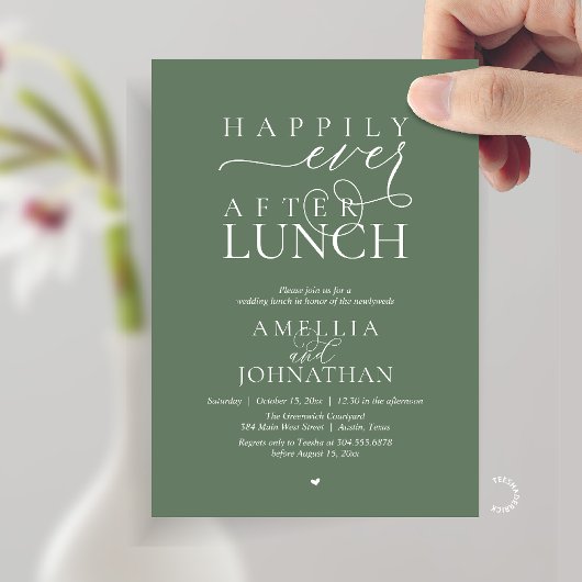 Invitation Happily Ever After Lunch Modern Wedding Elopement