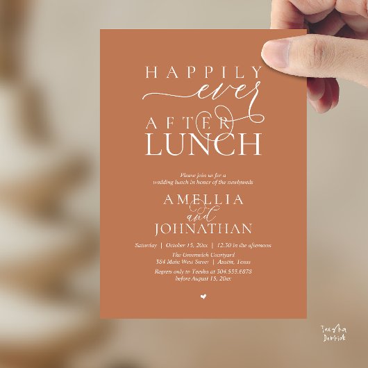 Invitation Happily Ever After Lunch Modern Wedding Elopement