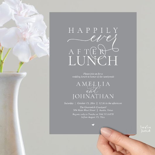 Invitation Happily Ever After Lunch Modern Wedding Elopement