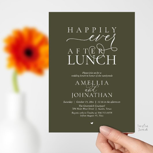 Invitation Happily Ever After Lunch Modern Wedding Elopement