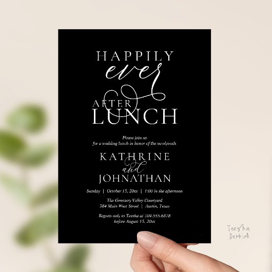 Invitation Happily Ever After Lunch Post Wedding Elopement