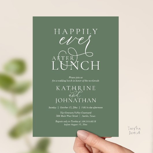 Invitation Happily Ever After Lunch Post Wedding Elopement