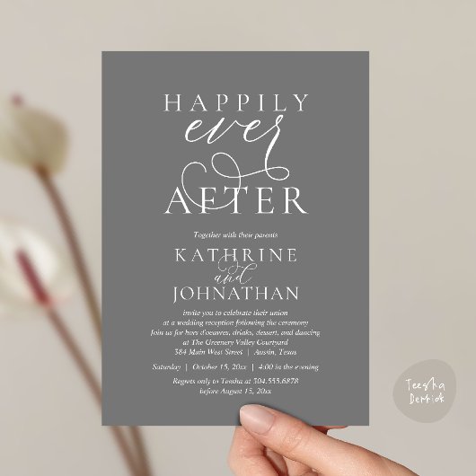 Invitation Happily Ever After, Modern Wedding Reception