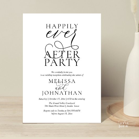 Invitation Happily Ever After Party, Classy Wedding Reception