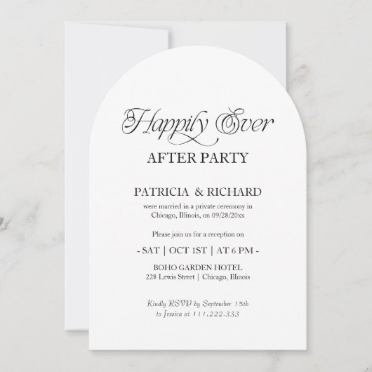 Invitation Happily Ever After Party Elopement Photo Arch (Devant)