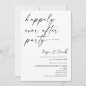 Invitation Happily Ever After Party Minimal Wedding Reception (Devant)