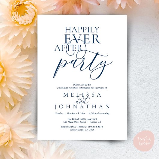 Invitation Happily Ever After Party, Modern Classy Wedding