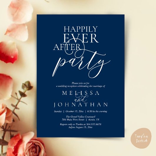 Invitation Happily Ever After Party, Modern Classy Wedding
