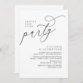 Invitation Happily Ever After Party, Modern Romantic Dinner (Devant / Derrière)