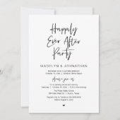 Invitation Happily Ever After Party, Modern Wedding Dinner (Devant)