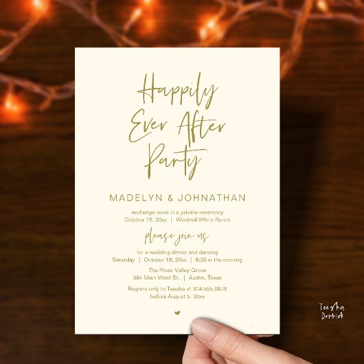 Invitation Happily Ever After Party, Modern Wedding Dinner