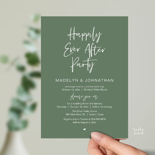 Invitation Happily Ever After Party, Modern Wedding Dinner