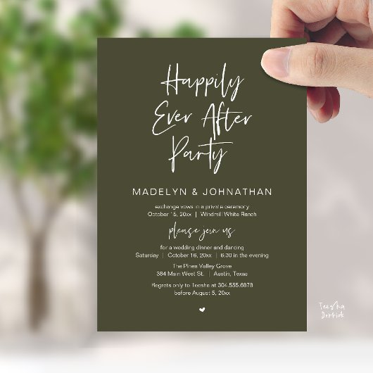 Invitation Happily Ever After Party, Modern Wedding Dinner