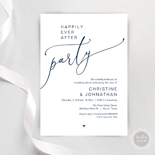 Invitation "Happily Ever After Party" Modern Wedding Dinner