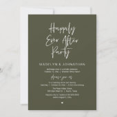 Invitation Happily Ever After Party, Modern Wedding Dinner (Devant)