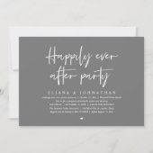 Invitation  Happily Ever After Party Modern Wedding Reception (Devant)