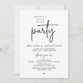 Invitation Happily Ever After Party, Modern Wedding Reception (Devant)