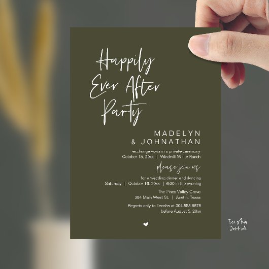 Invitation Happily Ever After Party, Modern Wedding Reception