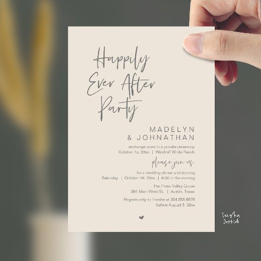Invitation Happily Ever After Party, Modern Wedding Reception