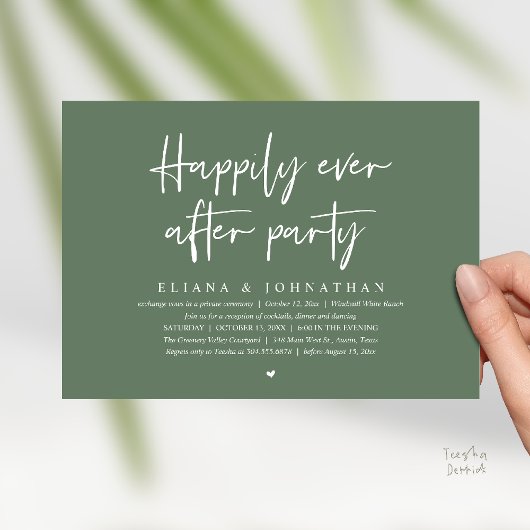 Invitation  Happily Ever After Party Modern Wedding Reception