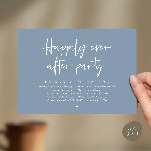 Invitation  Happily Ever After Party Modern Wedding Reception