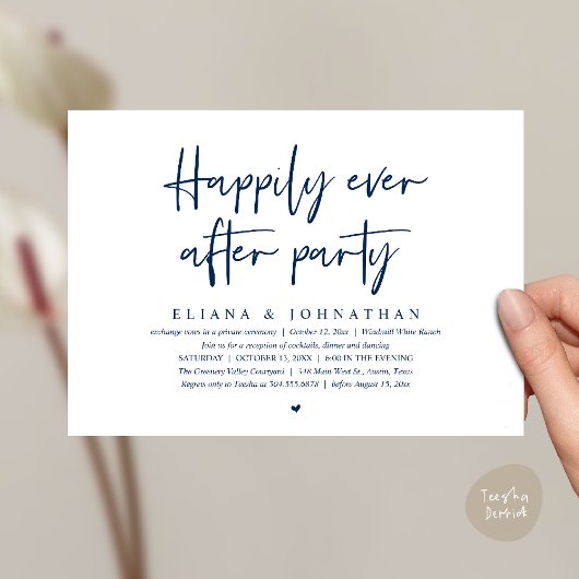 Invitation  Happily Ever After Party Modern Wedding Reception