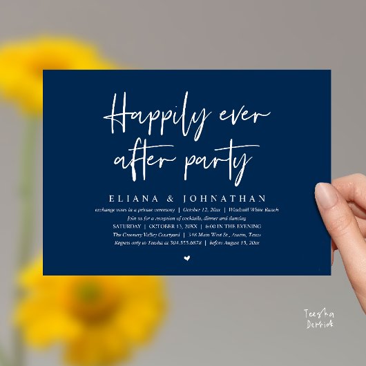 Invitation  Happily Ever After Party Modern Wedding Reception