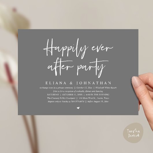 Invitation  Happily Ever After Party Modern Wedding Reception