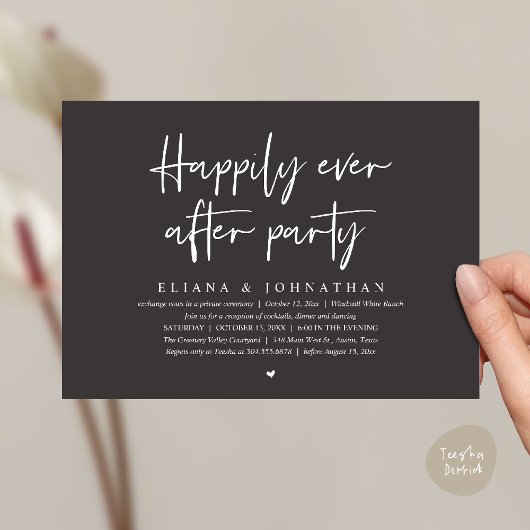 Invitation Happily Ever After Party Modern Wedding Reception