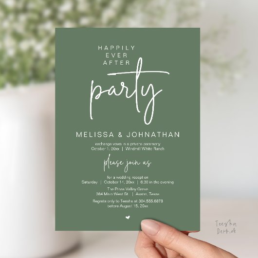 Invitation Happily Ever After Party, Modern Wedding Reception