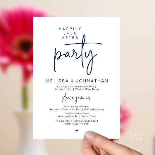 Invitation Happily Ever After Party, Modern Wedding Reception