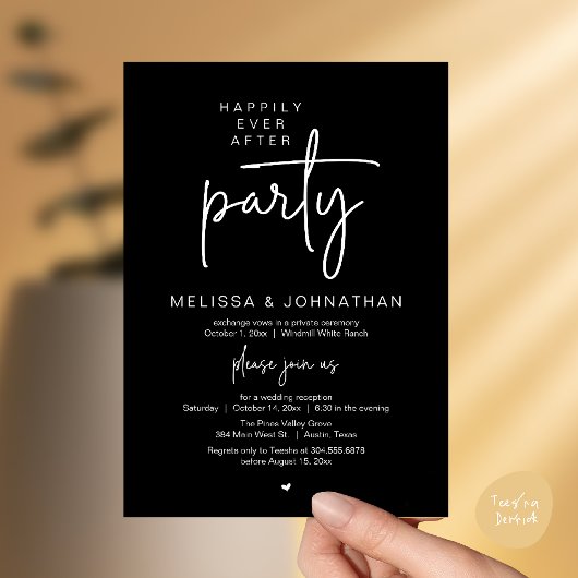Invitation Happily Ever After Party, Modern Wedding Reception