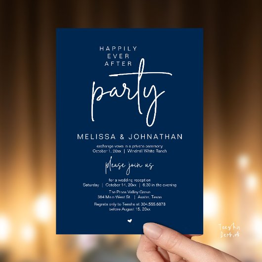 Invitation Happily Ever After Party, Modern Wedding Reception