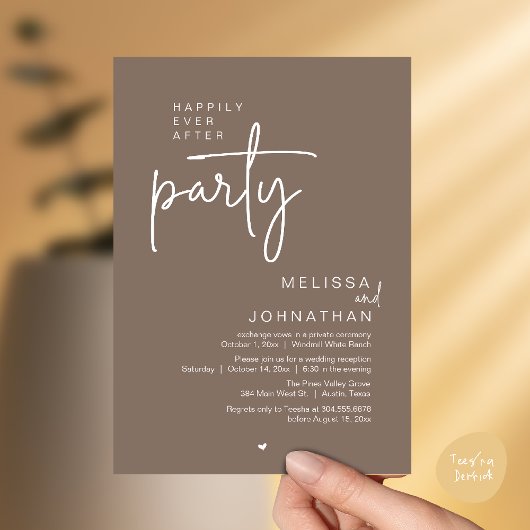 Invitation Happily Ever After Party, Modern Wedding Reception