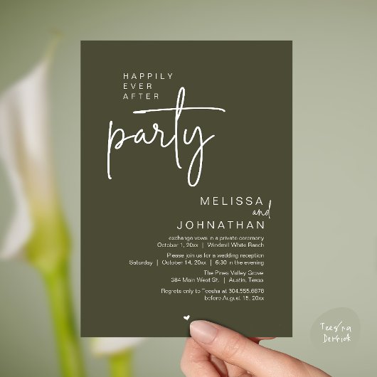 Invitation Happily Ever After Party, Modern Wedding Reception