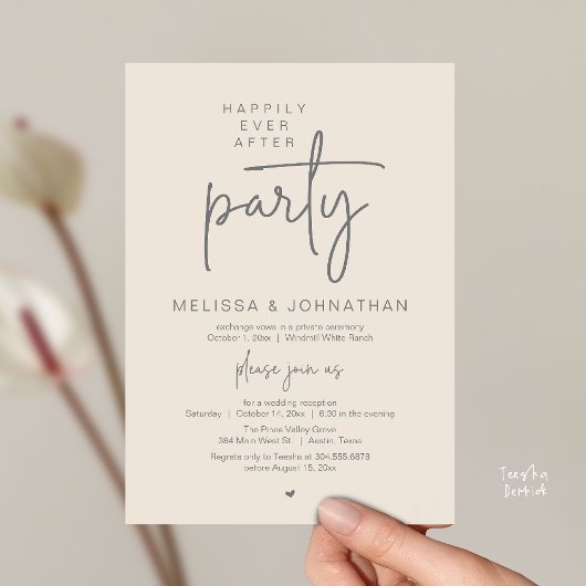 Invitation Happily Ever After Party, Modern Wedding Reception