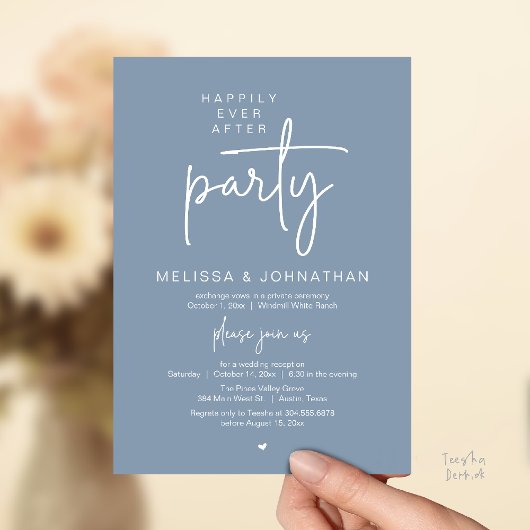 Invitation Happily Ever After Party, Modern Wedding Reception