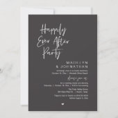 Invitation Happily Ever After Party, Modern Wedding Reception (Devant)