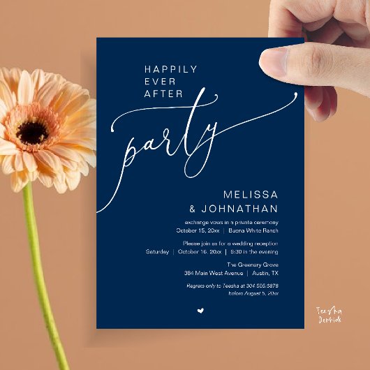 Invitation Happily Ever After Party Romance Wedding Reception