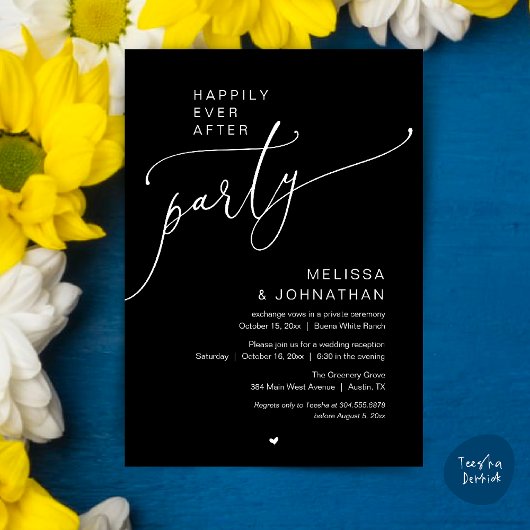 Invitation Happily Ever After Party Romance Wedding Reception