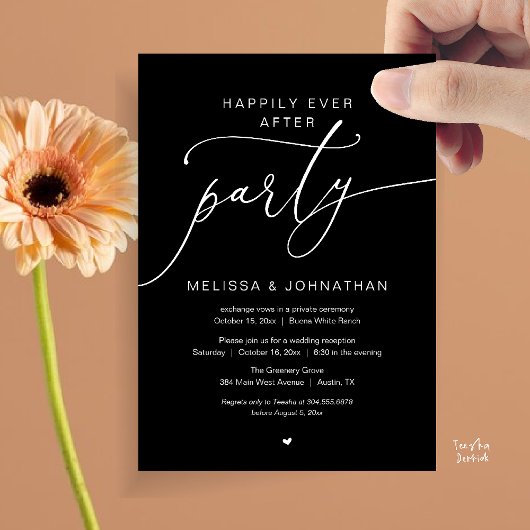 Invitation Happily Ever After Party Romance Wedding Reception