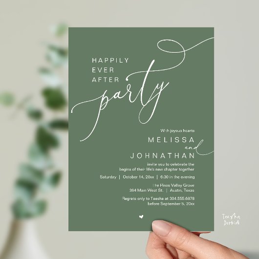 Invitation Happily Ever After Party, Romantic Wedding Dinner