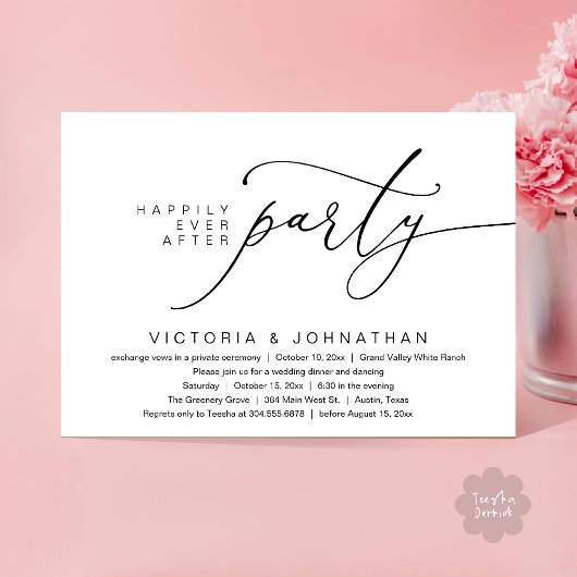 Invitation Happily Ever After Party, Romantic Wedding Dinner