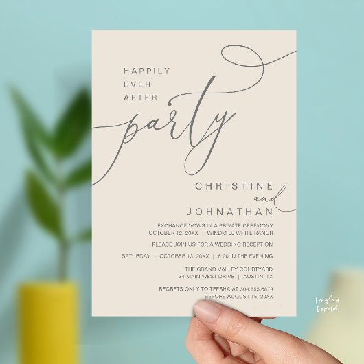 Invitation Happily Ever After Party Romantic Weds Reception