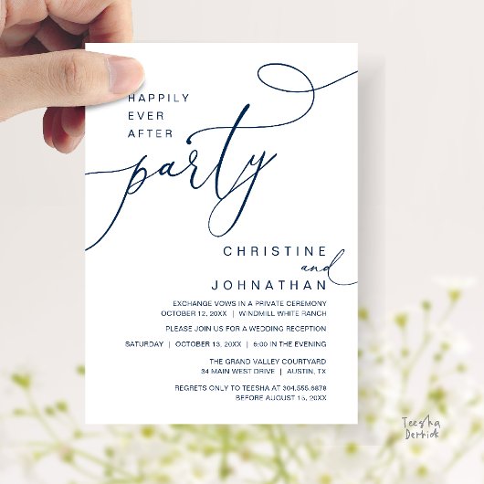 Invitation Happily Ever After Party Romantic Weds Reception