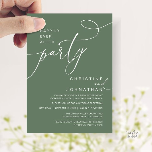 Invitation Happily Ever After Party Romantic Weds Reception