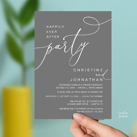 Invitation Happily Ever After Party Romantic Weds Reception